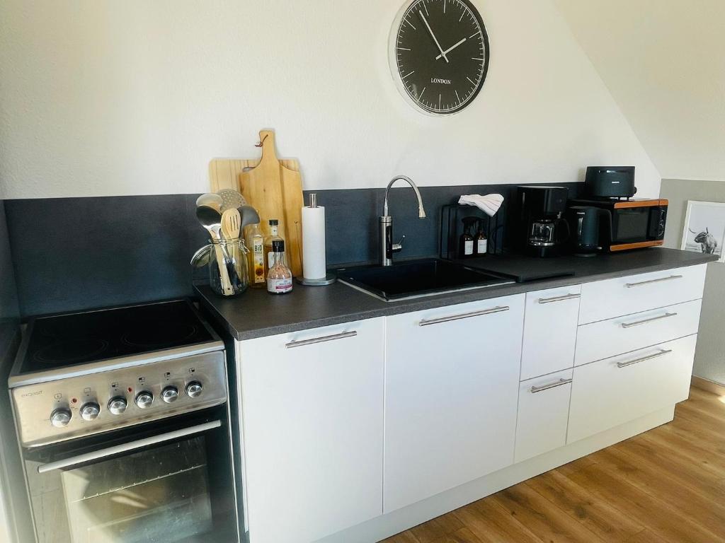 Küchenbereich der Ferienwohnung Qualle