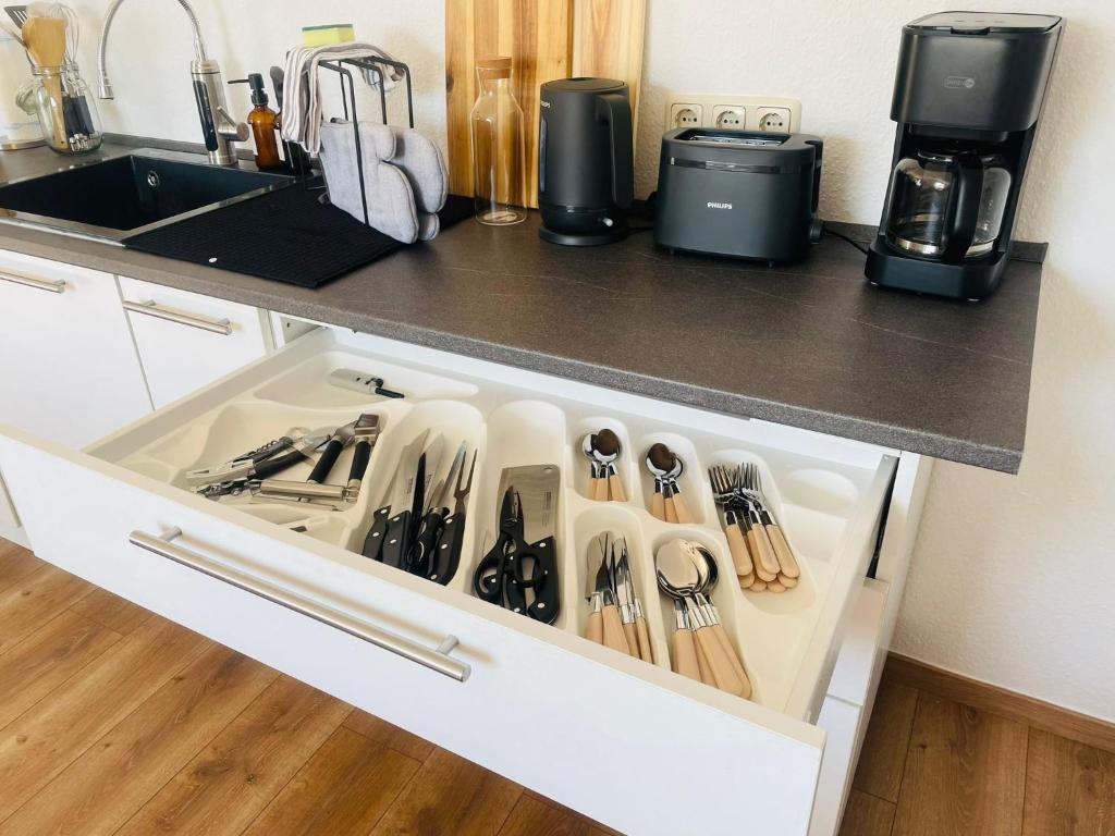 Moderne Küche in der Fewo Qualle