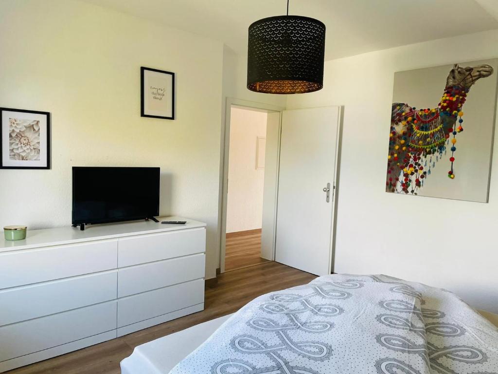 Schlafraum der Ferienwohnung Qualle